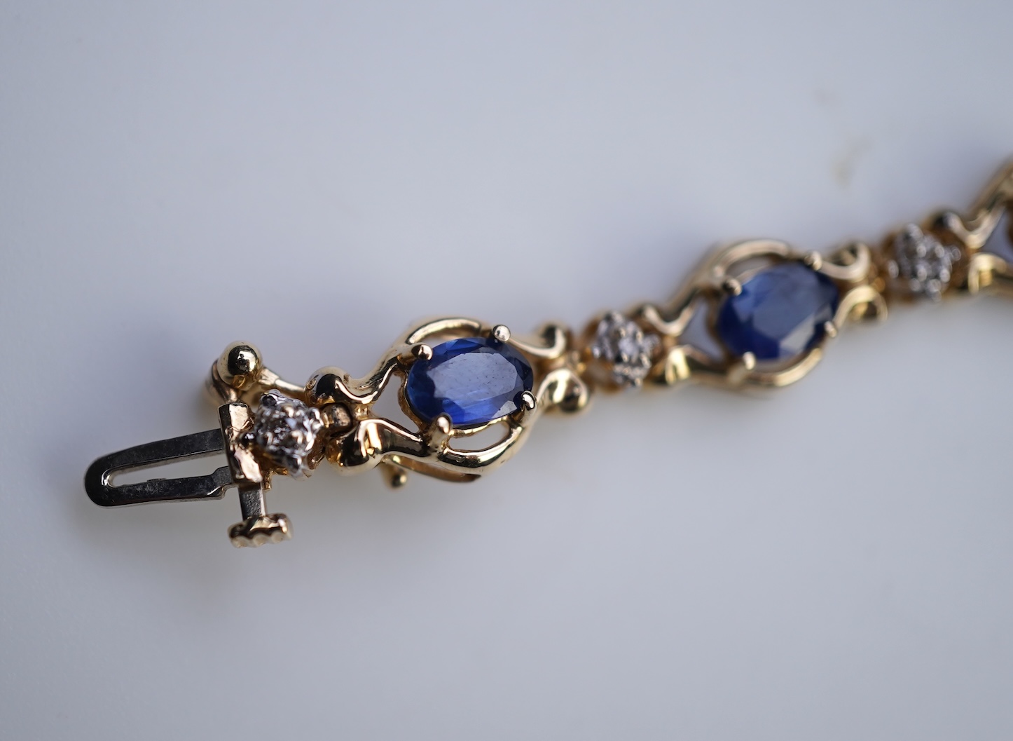 A sapphire and diamond bracelet